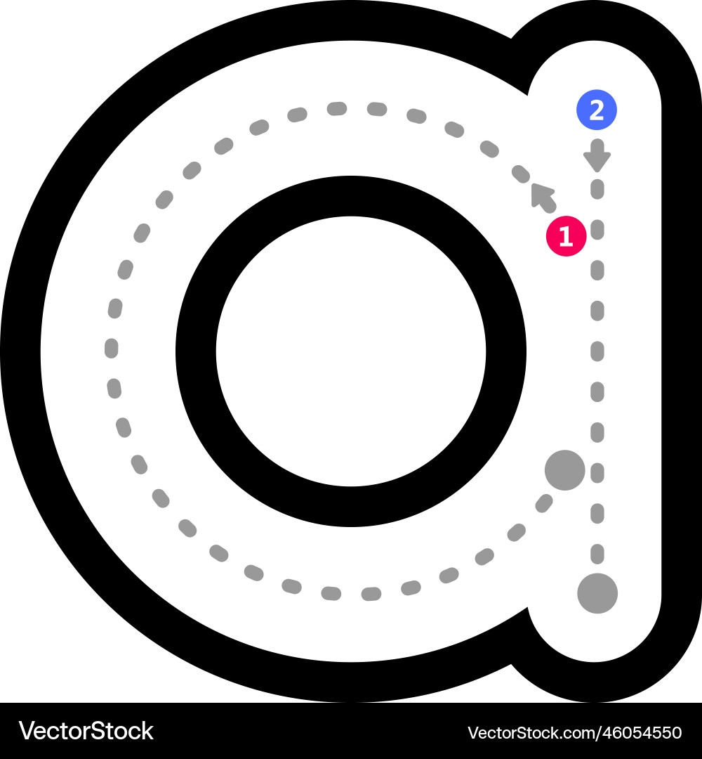 Tracing Alphabet Letter A Lowercase Prewriting Royalty Free Vector VectorStock