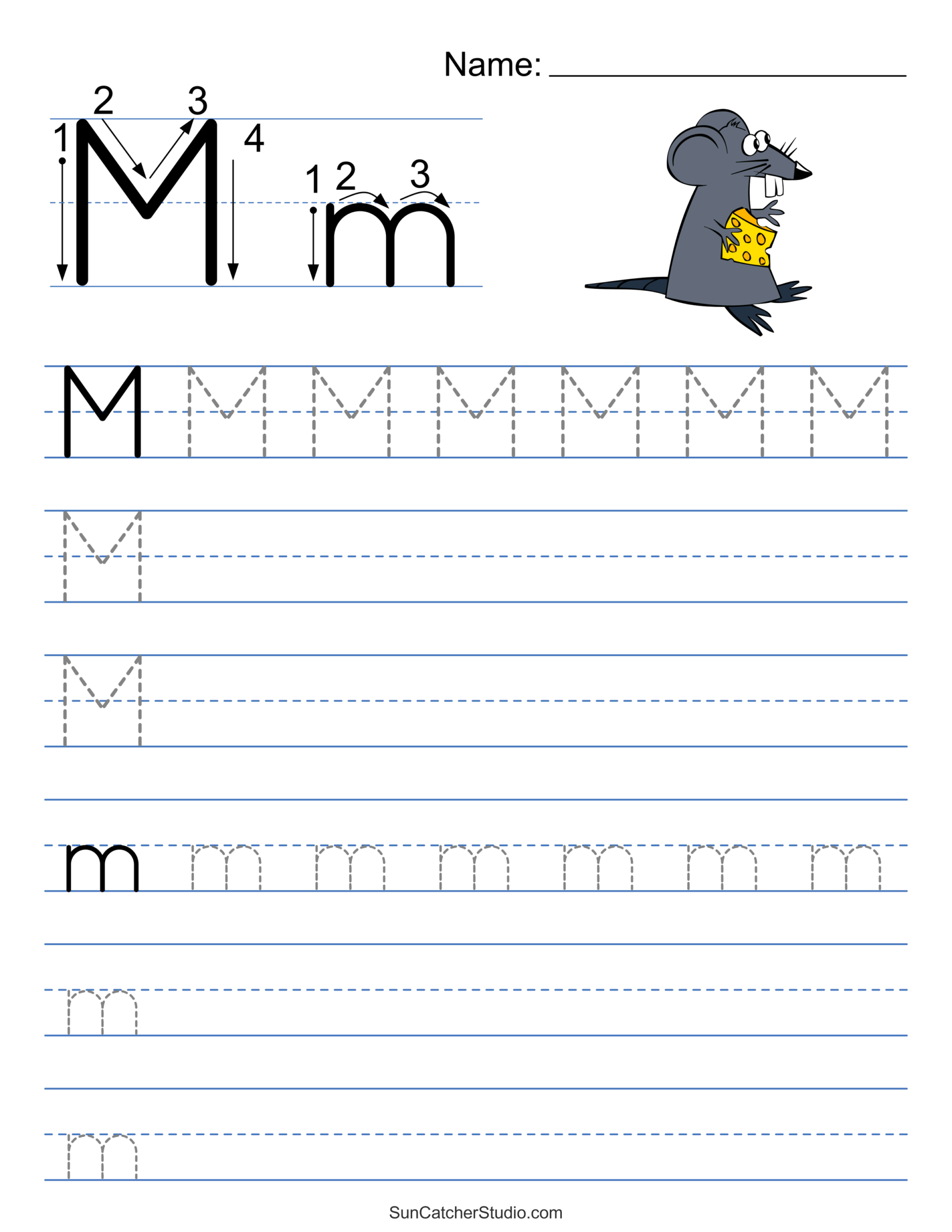 free letter tracing sheets