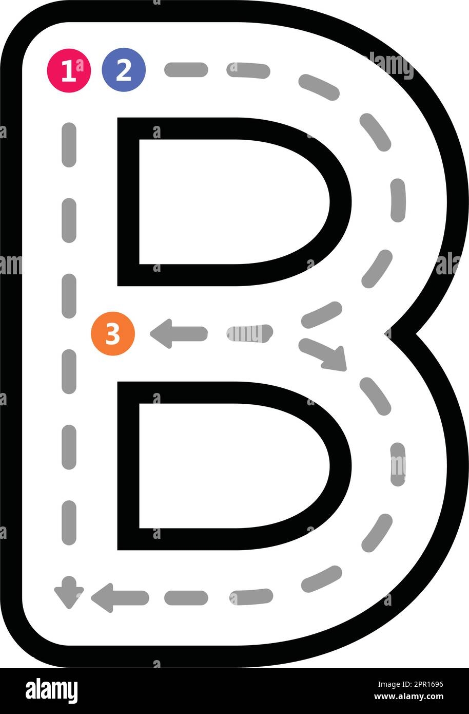 Tracing Alphabet Uppercase Capital Letter B Prewriting Dotted Line Element For Kindergarten Preschool And Montessori School Kids Worksheet For Handwriting Practice Activity Stock Vector Image Art Alamy
