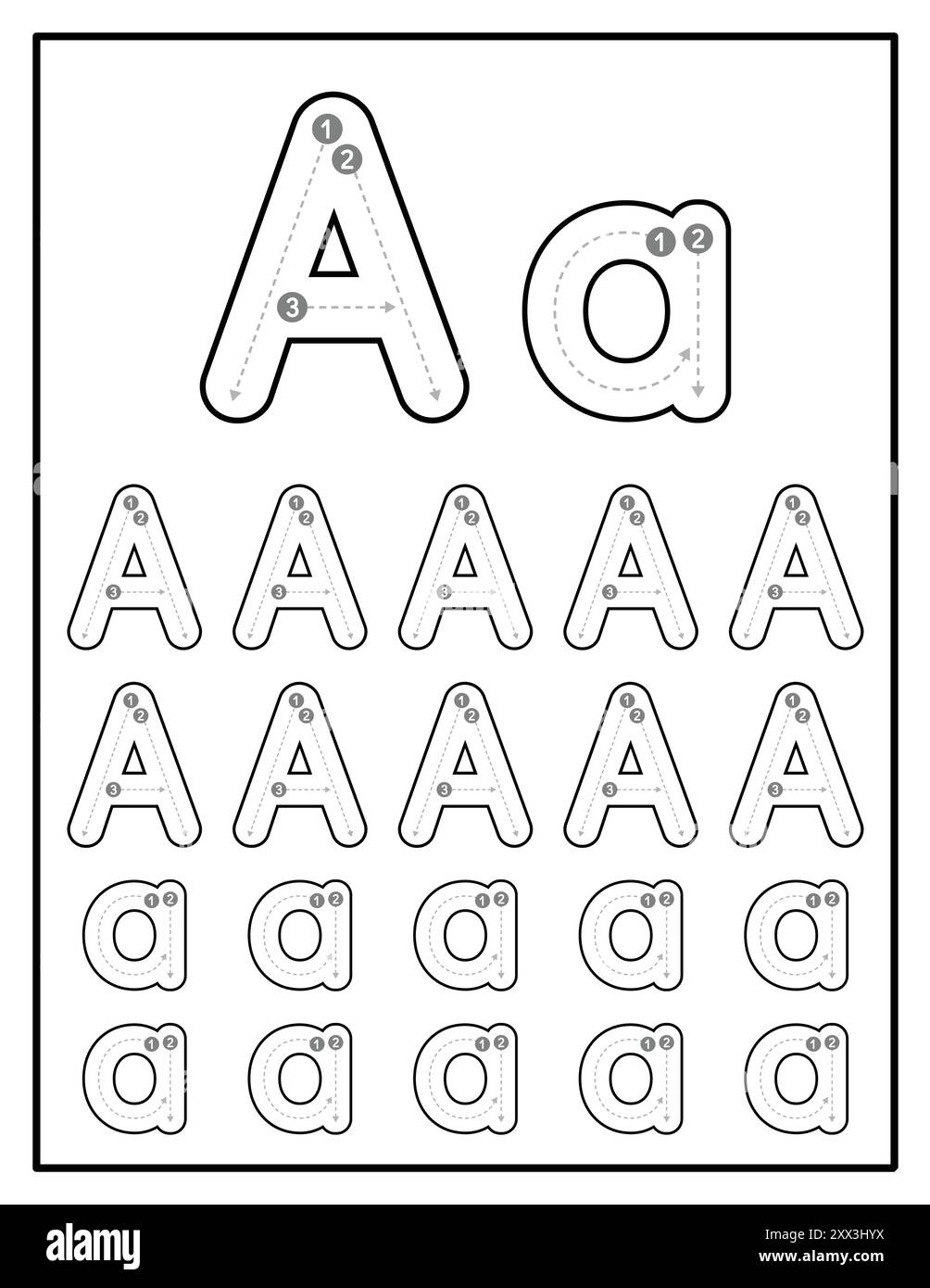 trace letter a
