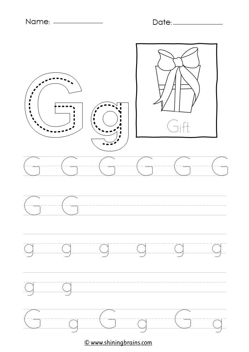 Tracing Letter G G Worksheet Tracing Letter G G Worksheet
