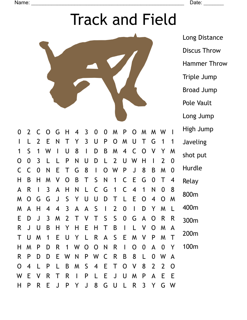 Track And Field Crossword WordMint