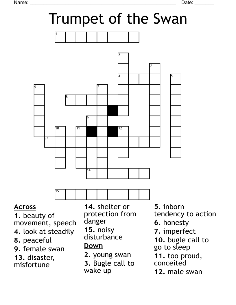 Trumpet Of The Swan Word Search WordMint Trumpet Of The Swan Word Search WordMint