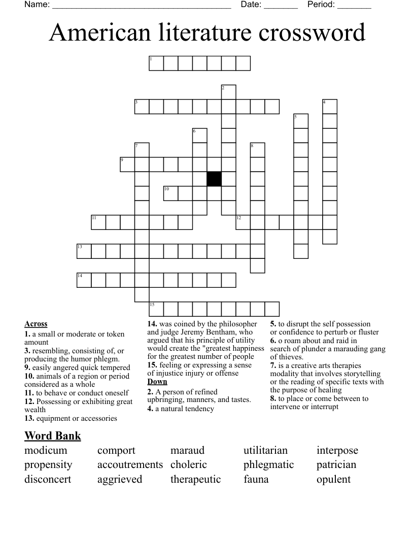 Vocabulary Crossword Puzzles WordMint