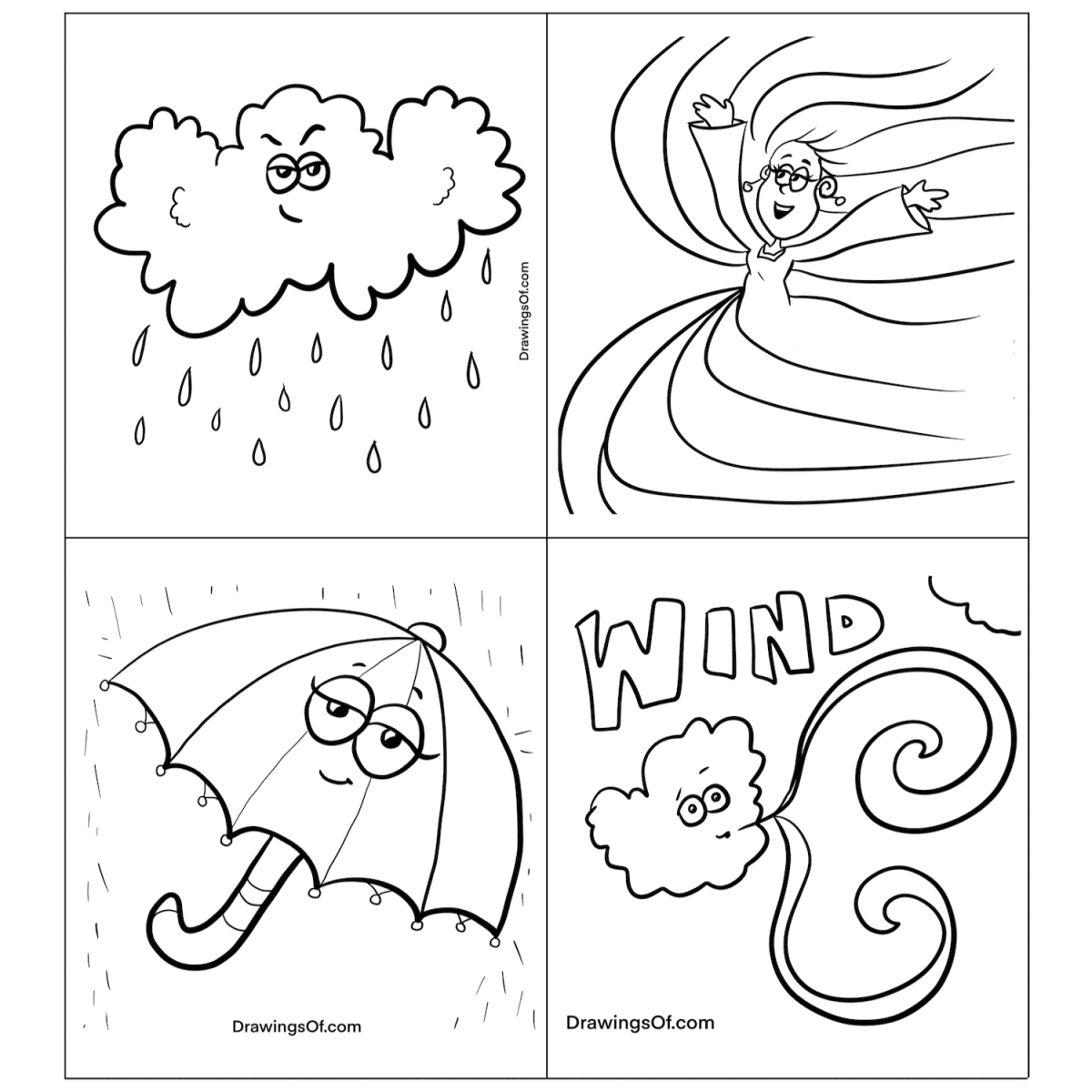 Weather Coloring Pages Free Printable Sheets Drawings Of 