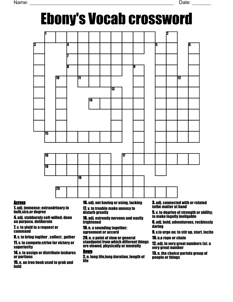 Wordly Wise 8 Crossword WordMint